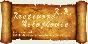 Krstivoje Milojković vizit kartica
